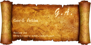 Gerő Ádám névjegykártya